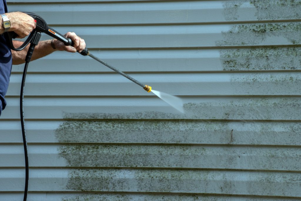 Power Wash to Remove Dirt and Mildew